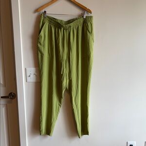 Women’s Chartreuse Green Drawstring Casual Pants